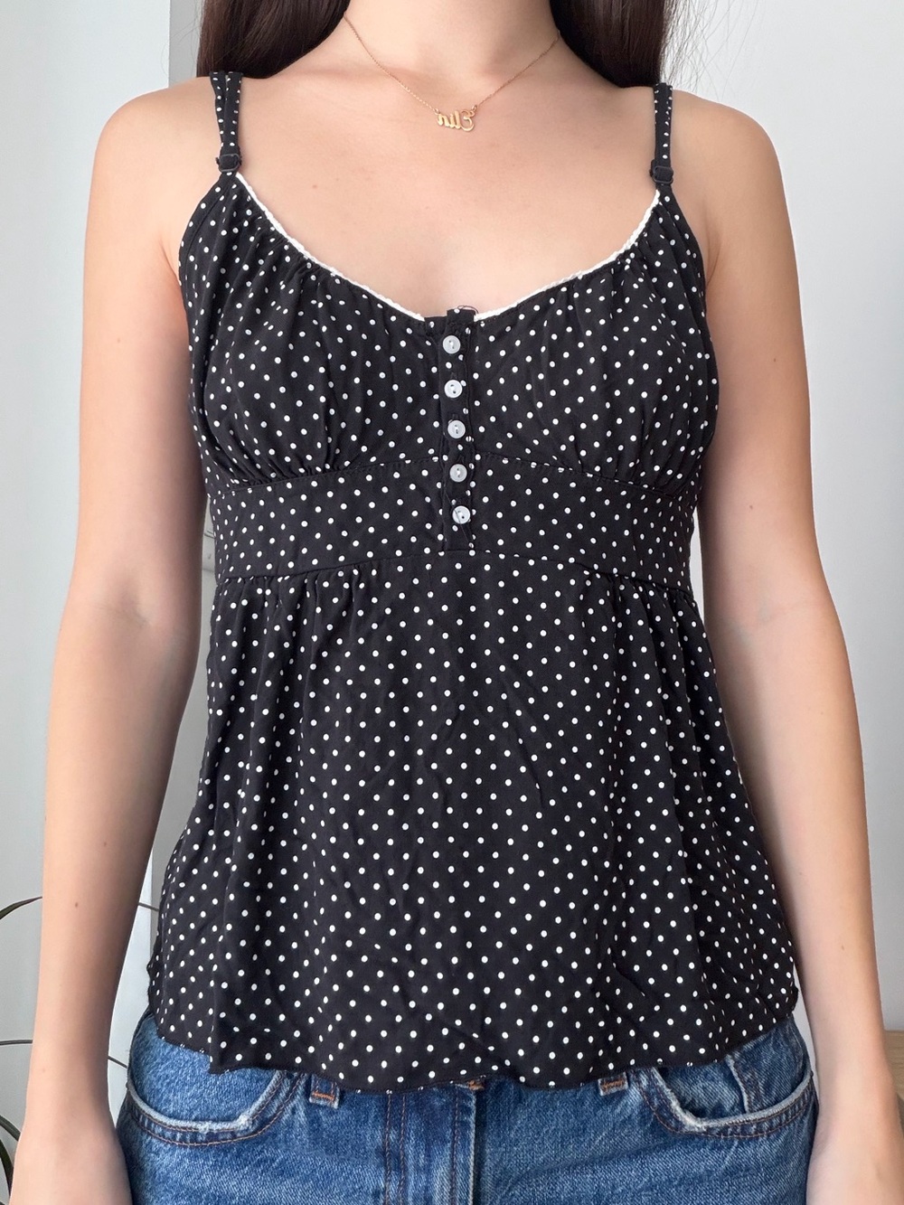Brandy Melville Polka Dot Babydoll Top